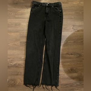 Zara black washed 90s straight jeans